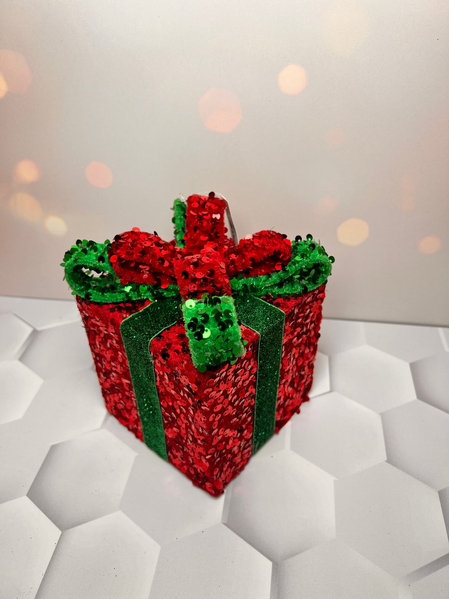 4.75"H Sequin Gift Package, 7" CHOOSE A COLOR - Burlap and Bling Decor