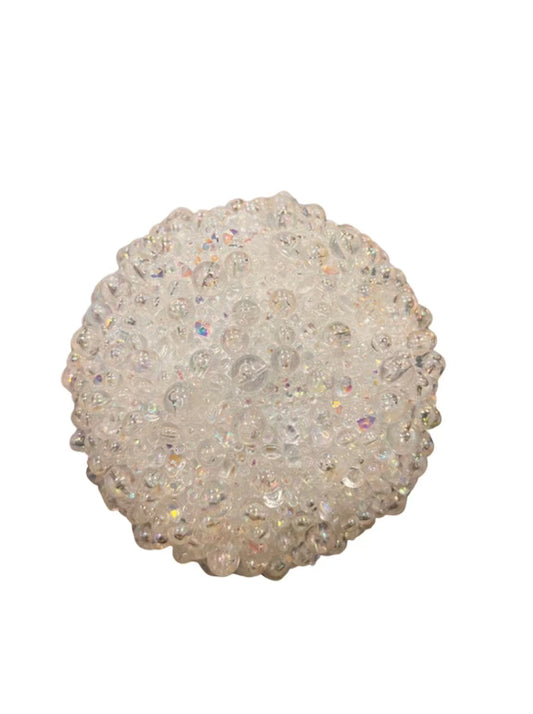 5.5"BEADED BALL ORNAMENT White