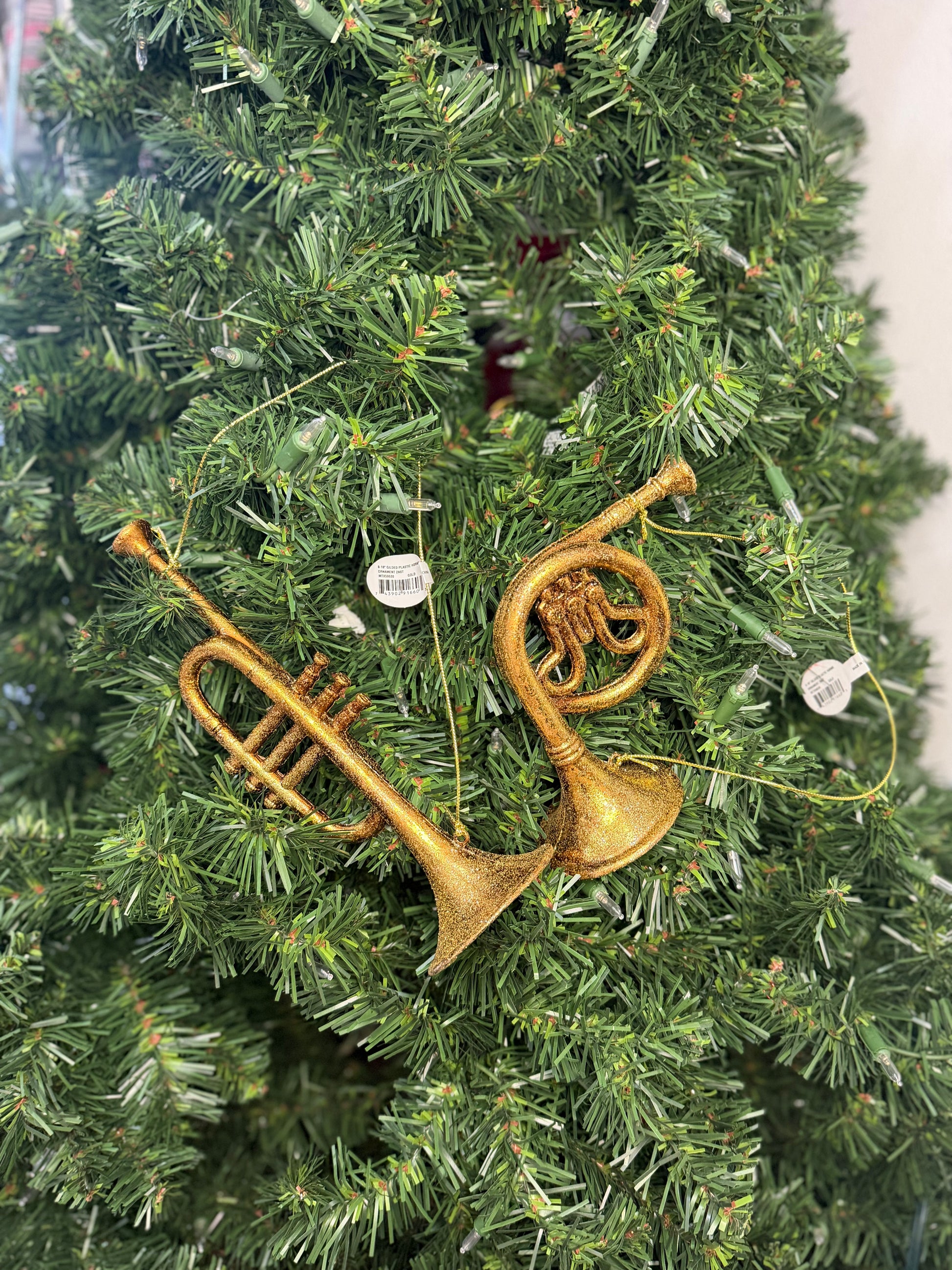 GILDED HORNS ORNAMENT- 8-10"  AST" choose one - Burlap and Bling Decor