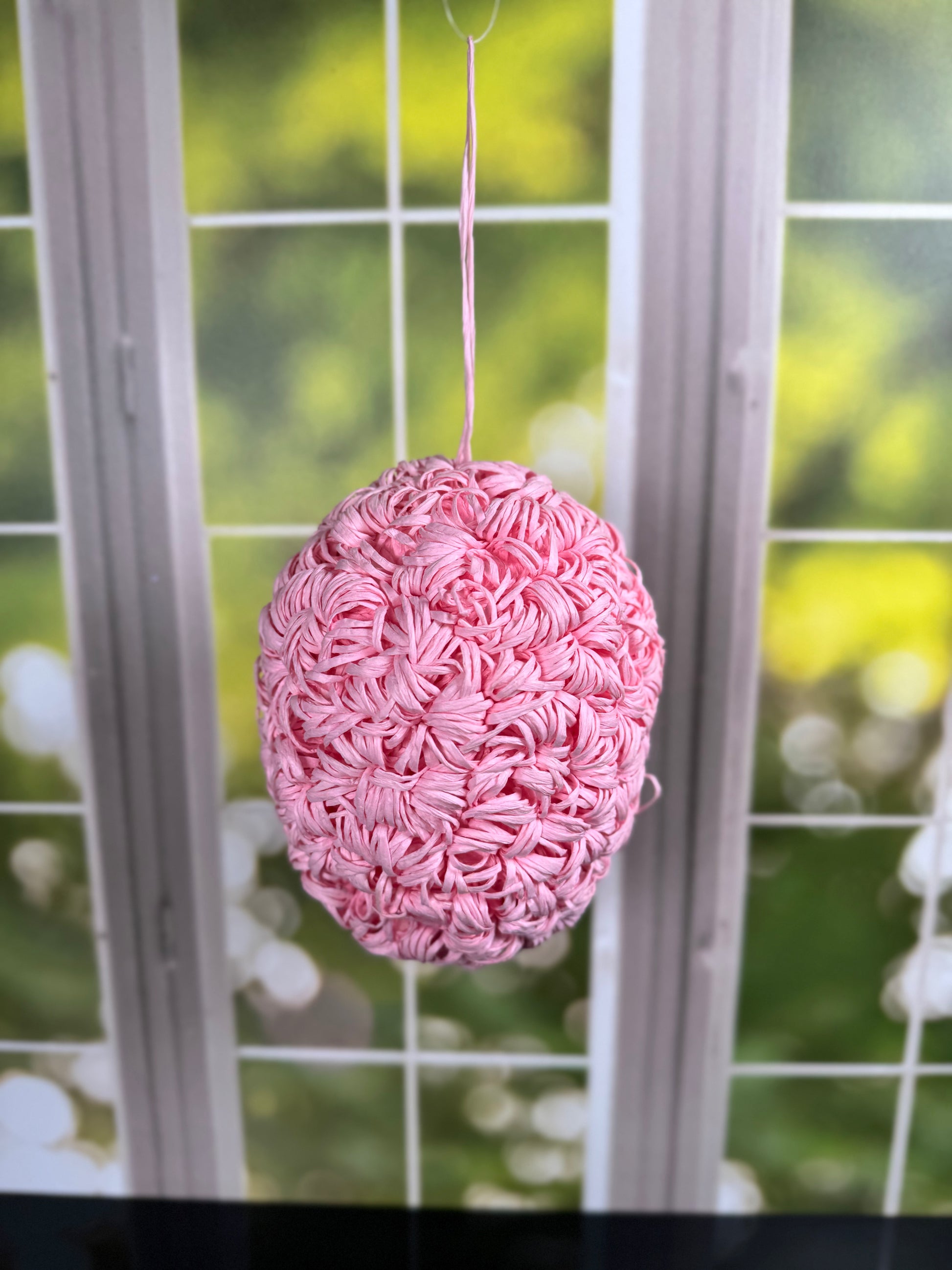 4INX6IN HANGING EGG(PINK) - Burlap and Bling Decor