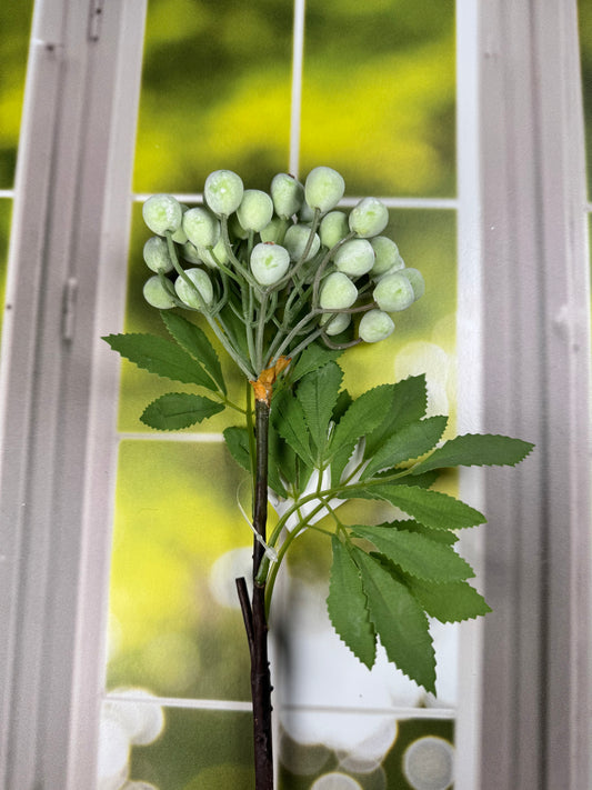 14IN BERRY PICK(GREEN) - Burlap and Bling Decor