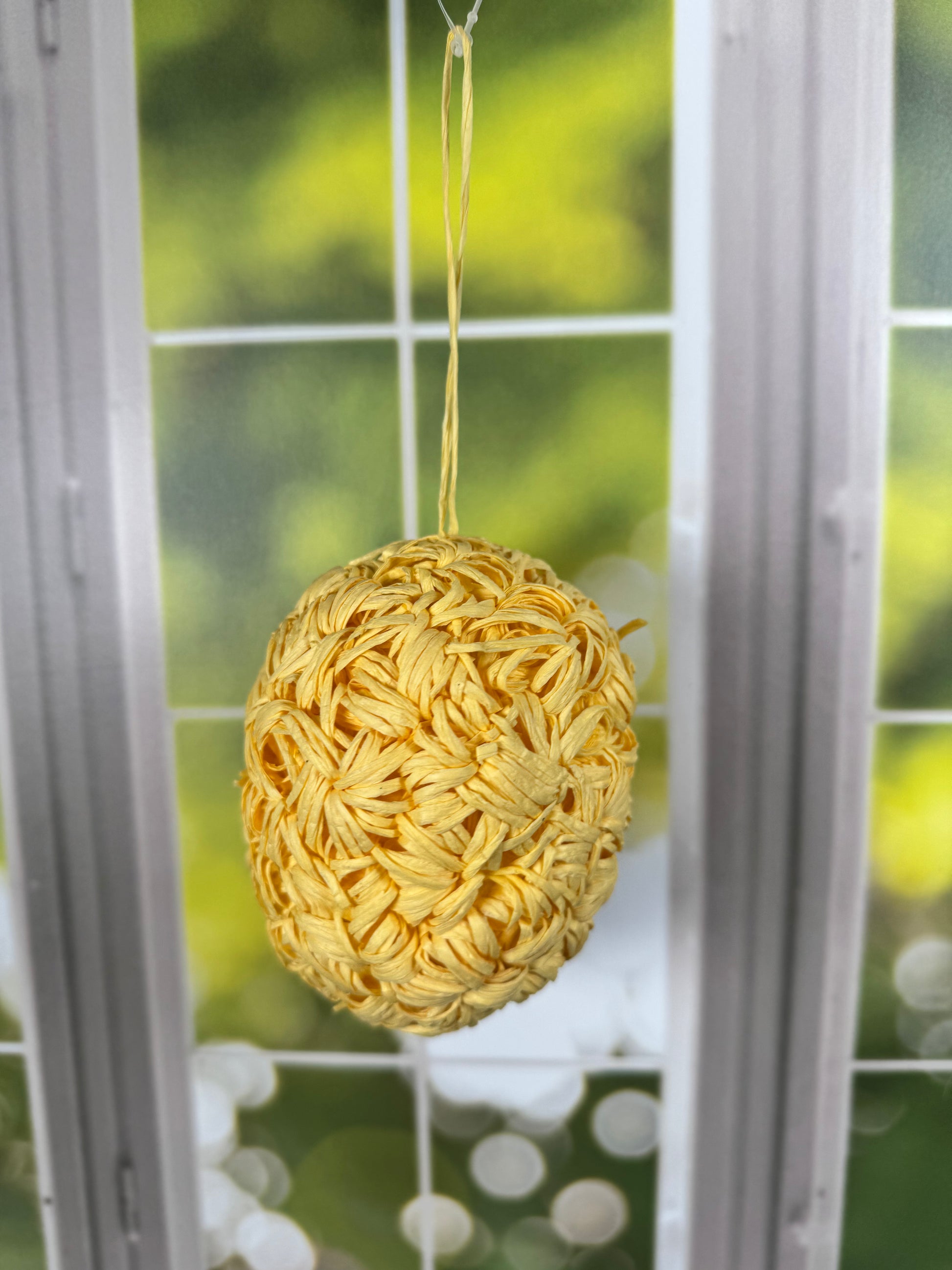 3" X4" HANGING EGG(YELLOW) - Burlap and Bling Decor