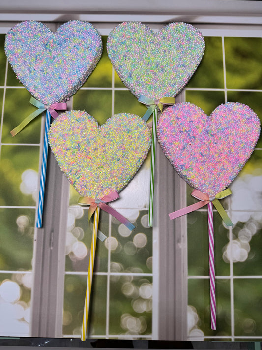 13.5 IN HEART SPRAY COLORS SET of 4 - Burlap and Bling Decor