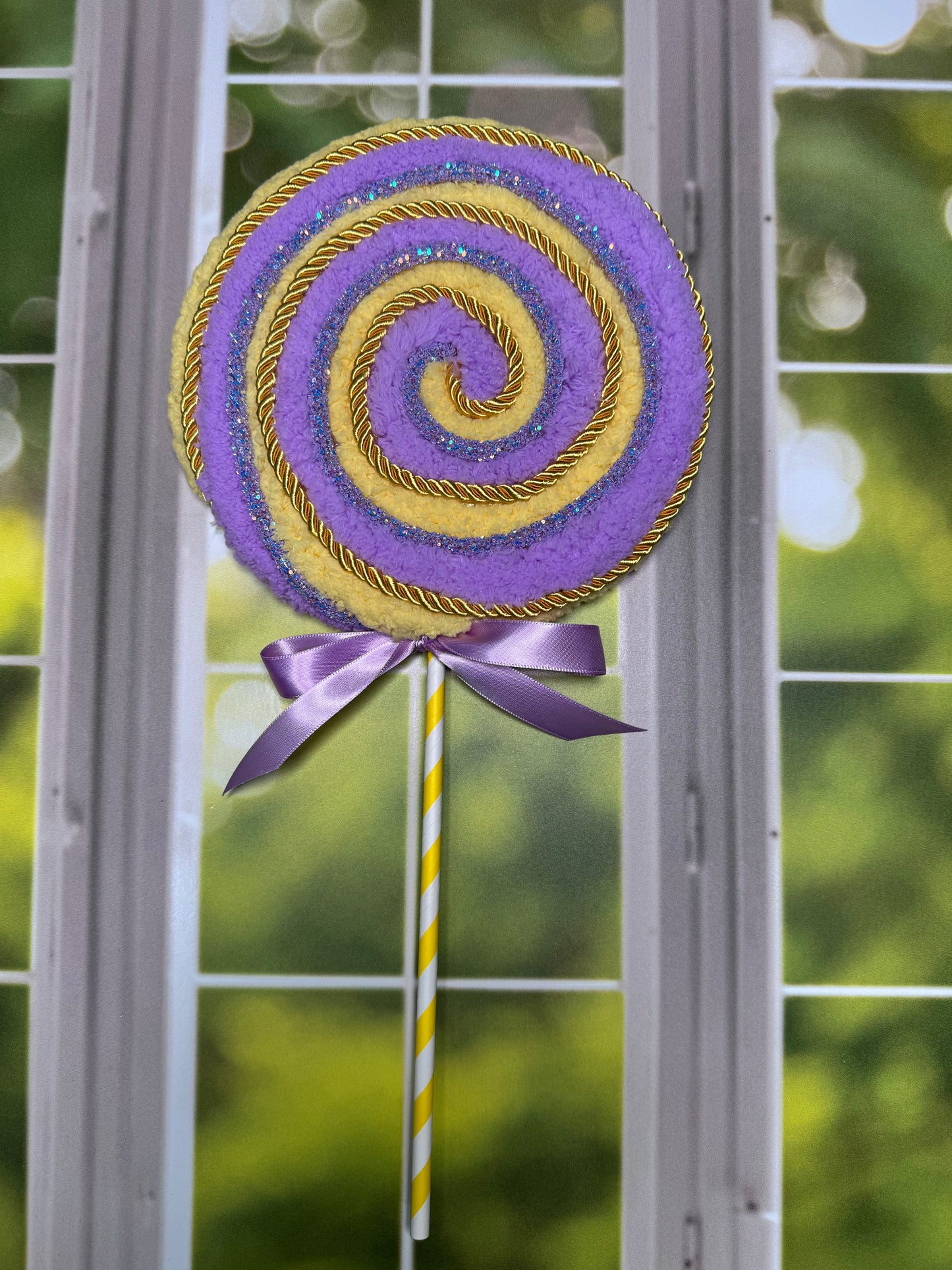 Lavender/Yellow Lollipops - Burlap and Bling Decor
