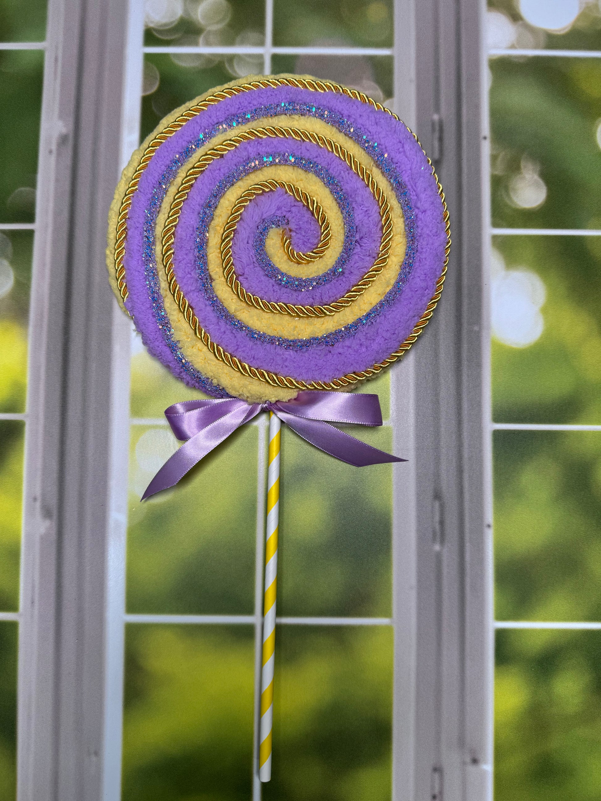 Lavender/Yellow Lollipops - Burlap and Bling Decor