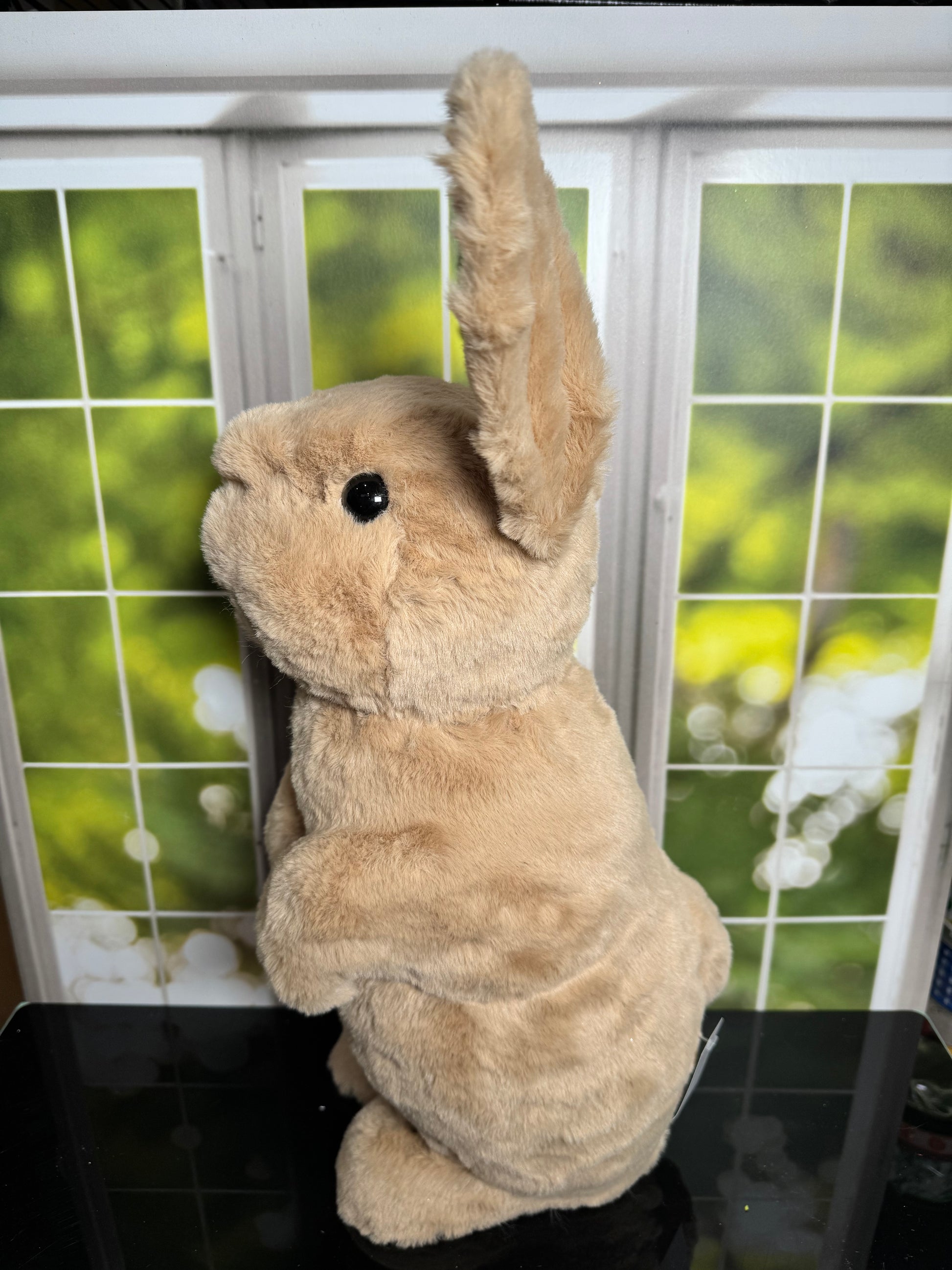 15.25"H X 10.25"L STANDING RABBIT TAN - Burlap and Bling Decor