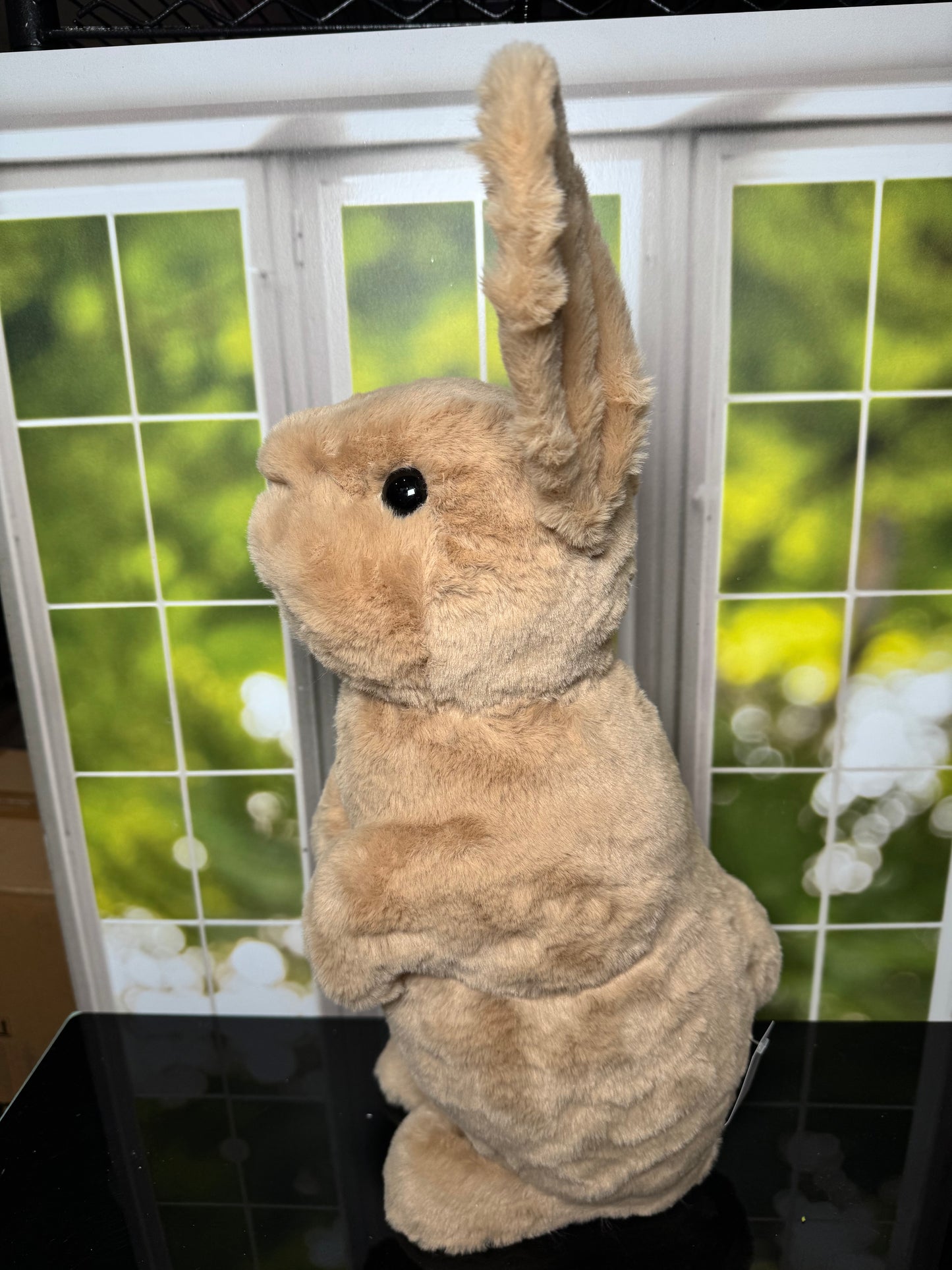 15.25"H X 10.25"L STANDING RABBIT TAN - Burlap and Bling Decor