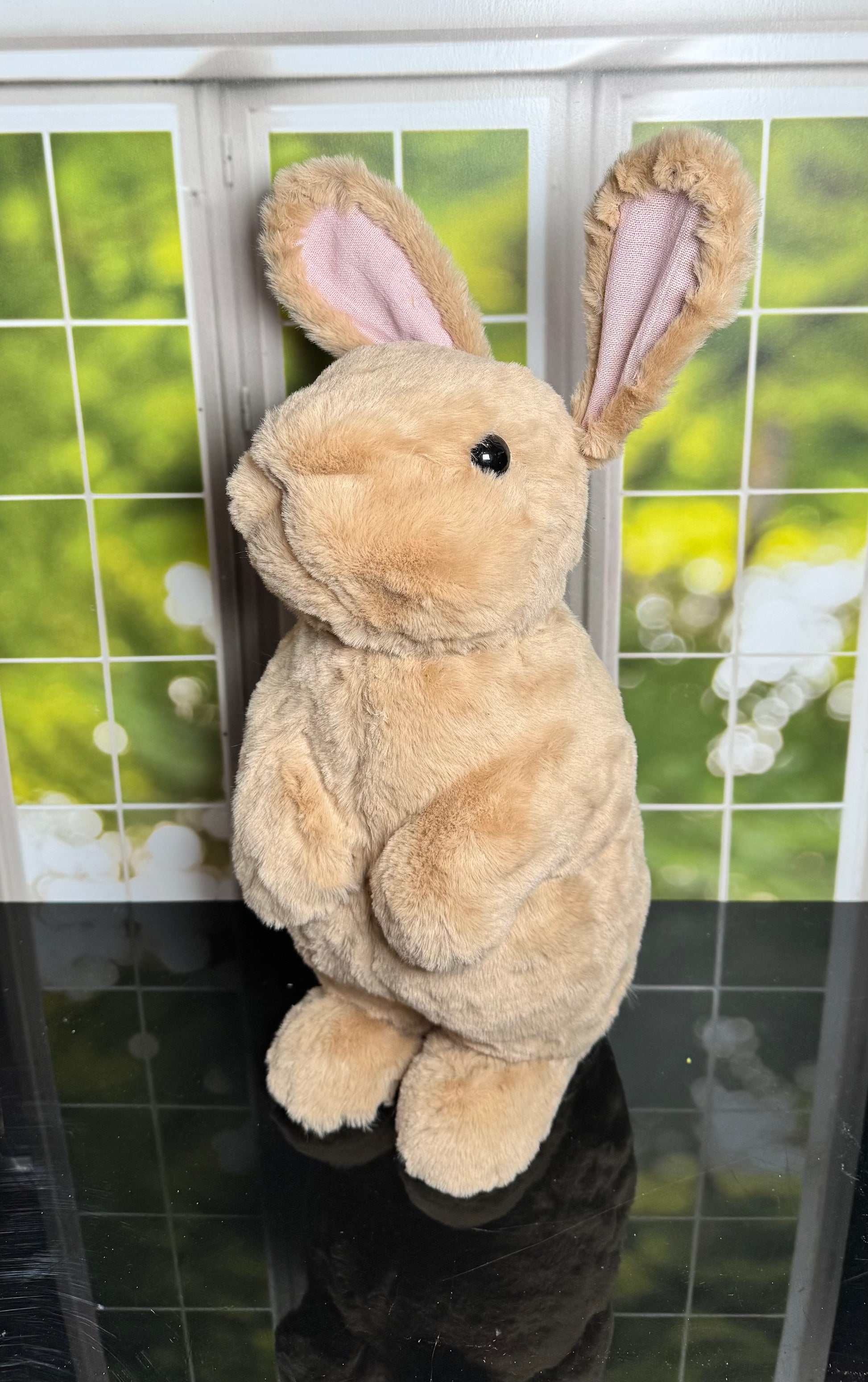 15.25"H X 10.25"L STANDING RABBIT TAN - Burlap and Bling Decor
