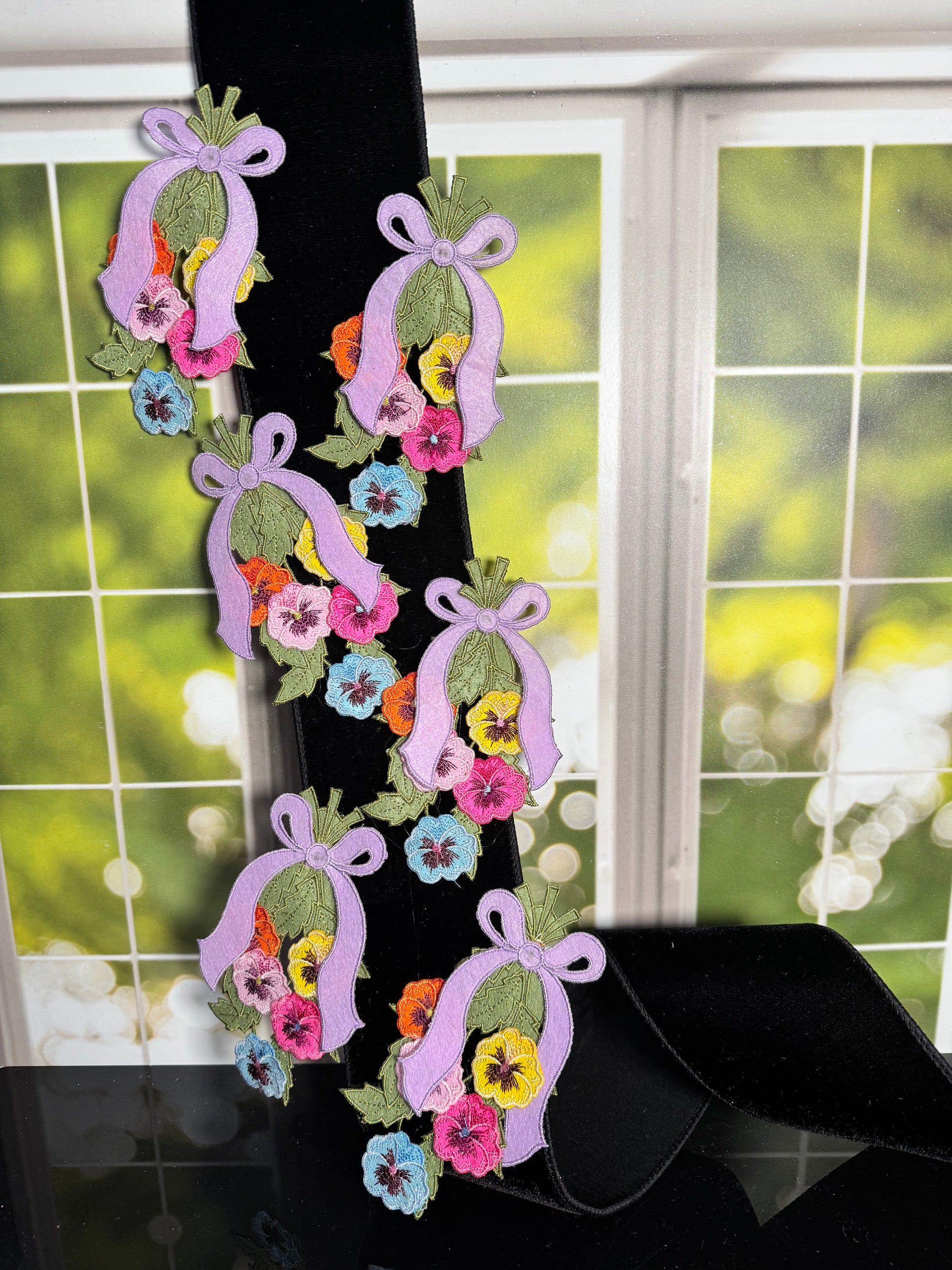6“ PANSY CUTOUT FELT LAVENDER WITH CLIP, YELLOW PINK BLUE set of 6 - Burlap and Bling Decor