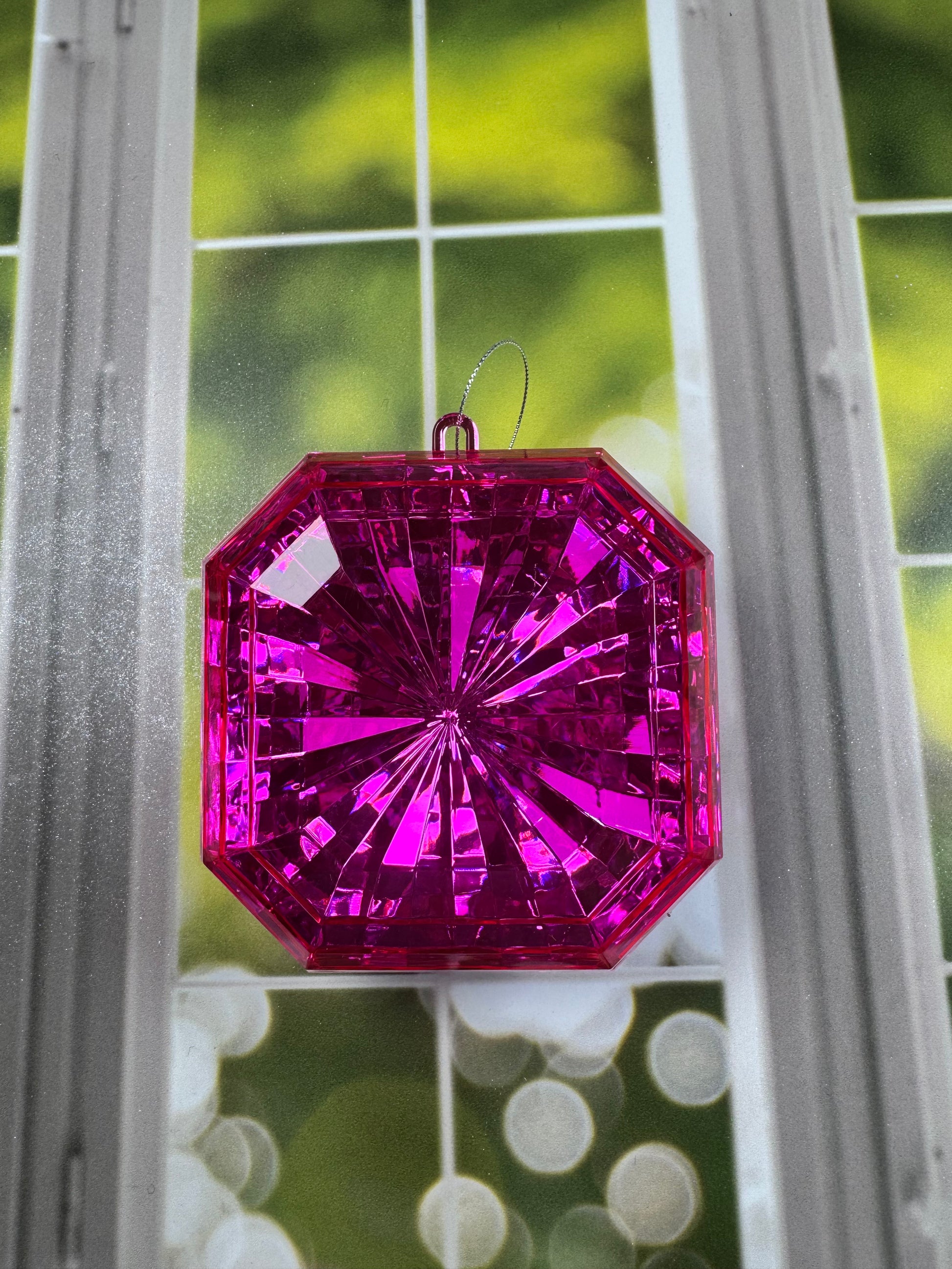 Starburst Square Jewel 4.5" Fuchsia - Burlap and Bling Decor