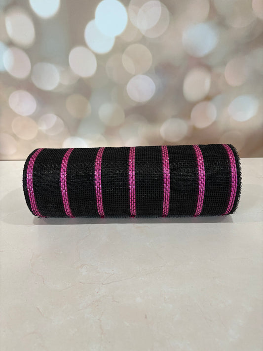 10x10 Vertical Wide Stripe Black/Hot Pink