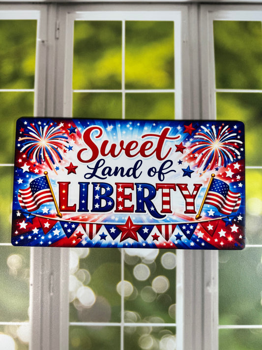 Sweet Land of Liberty Sign - Burlap and Bling Decor