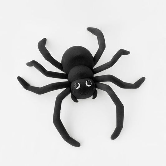 Flocked Giant Spider, Black 32"
