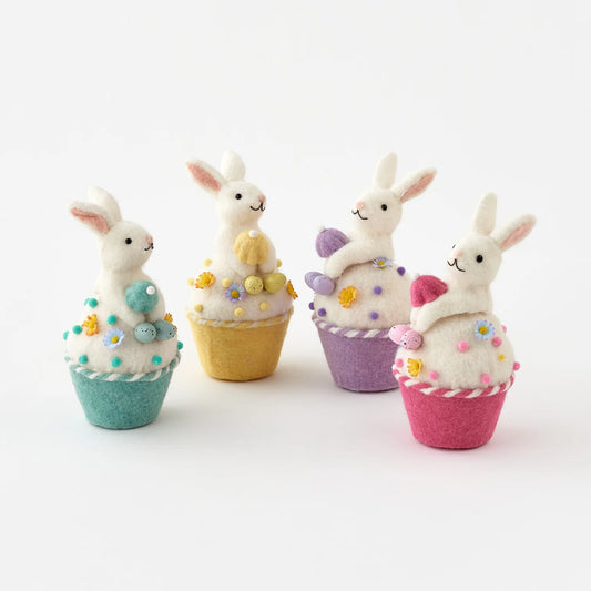 Bunny Cupcake - 4 Assorted Colors - Burlap and Bling Decor