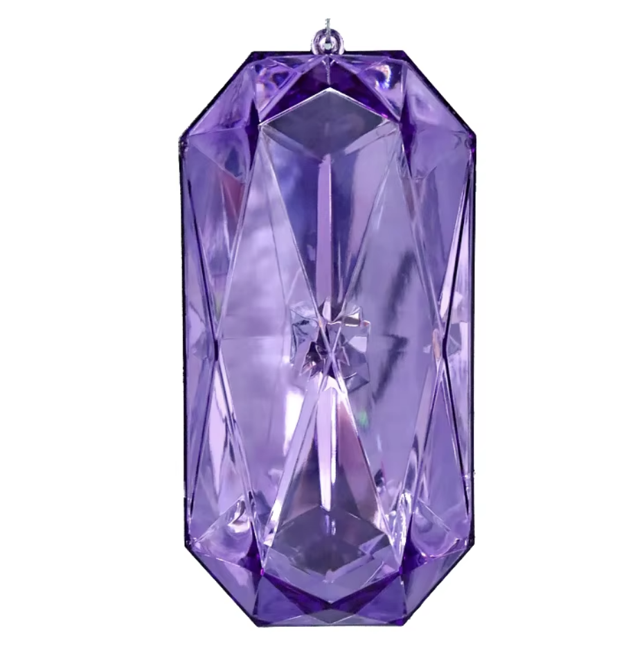 9" Emerald Cut Jewel Purple - Burlap and Bling Decor