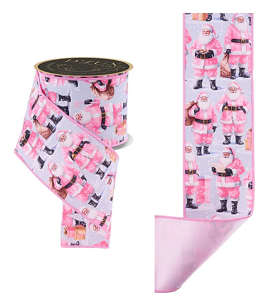 4"X10YD SANTA CLAUS/FUSED WHT/PINK/BLUE