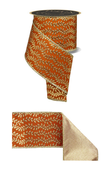 4"X10YD FOIL LEAF GARLAND/FUSED AUTUMN/GOLD - Burlap and Bling Decor