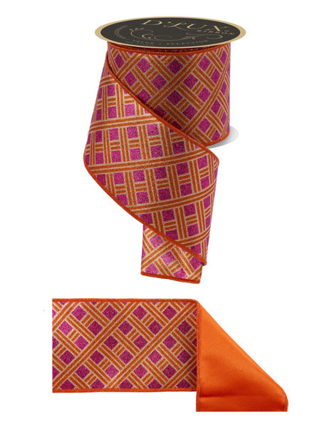 4"X10YD WOVEN STRIPES/FUSED GOLD/FUCHSIA/ORANGE - Burlap and Bling Decor