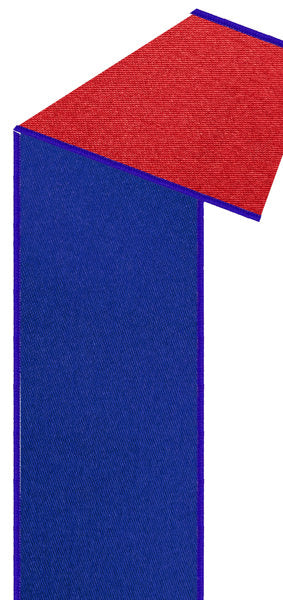 2.5"X10YD SATIN FUSED ROYAL BLUE/RED