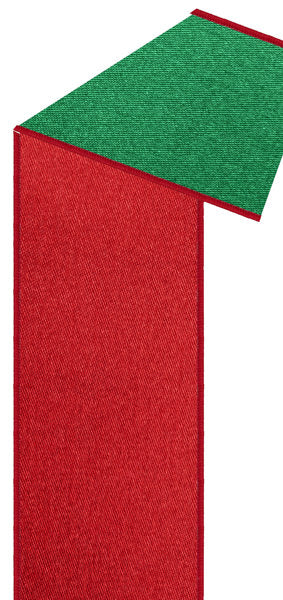 4"X10YD SATIN FUSED RED/EMERALD GREEN