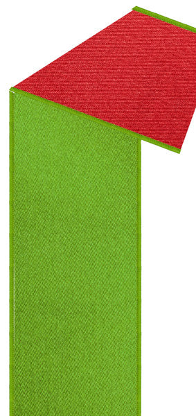 4"X10YD SATIN FUSED FRESH GREEN/RED