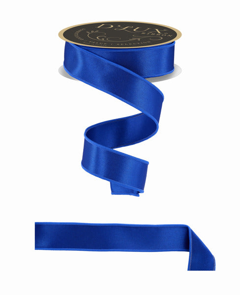 1.5"X10YD SATIN FUSED ROYAL BLUE - Burlap and Bling Decor