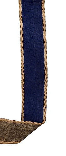 7/8"X10YD DUPIONI NAVY BLUE/GOLD
