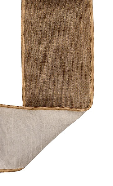 2.5"X10YD DUPIONI ANTIQUE GOLD/CREAM