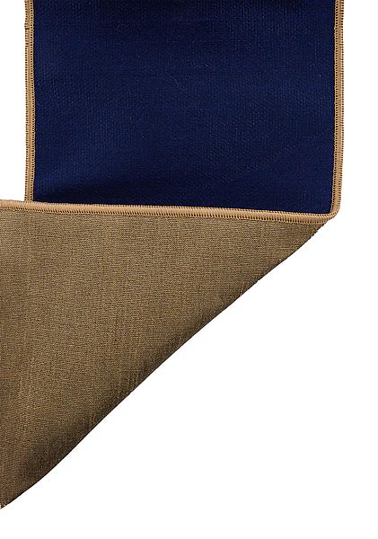 4"X10YD DUPIONI NAVY BLUE/GOLD