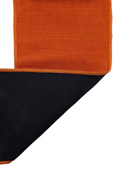 4"X10YD DUPIONI BRIGHT ORANGE/BLACK