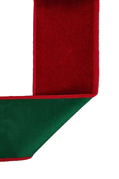 2.5"X10YD VELVET/DUPIONI RED/EMERALD GREEN