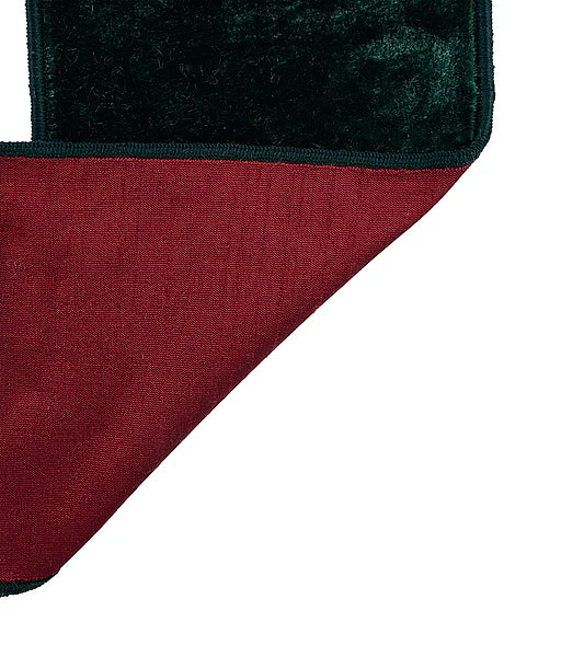4"X10YD VELVET/DUPIONI HUNTER GREEN/BURGUNDY
