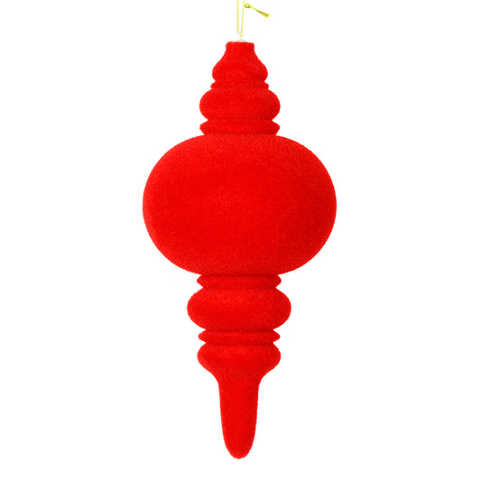 10" Red Flocked Finial