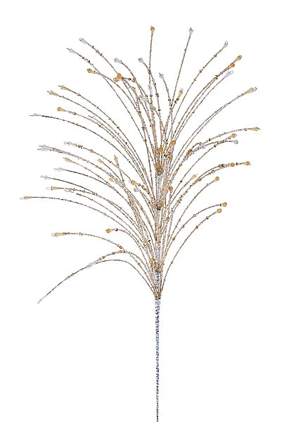 23"L CHAMPAGNE GLASS BEAD SPRAY - Burlap and Bling Decor
