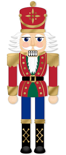 12"H X 4"L TRADITIONAL NUTCRACKER SIGN BEIGE/RED/WHITE/GOLD