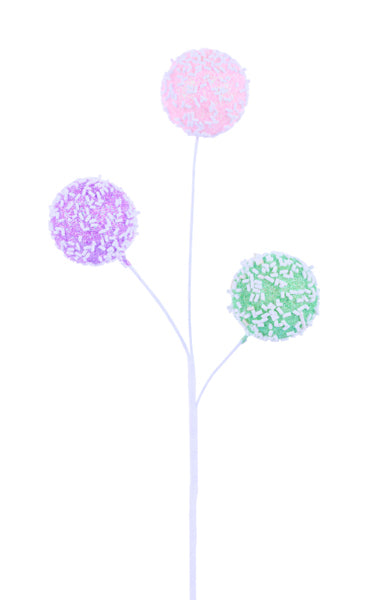 11.5"L CAKE POP PICK W/SPRINKLES PINK/LAVENDER/MINT GREEN - Burlap and Bling Decor