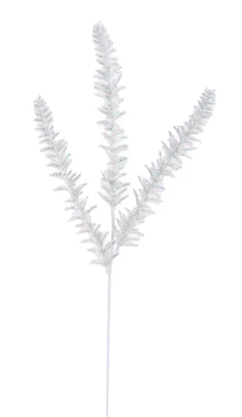 18"L IRID V-CUT FOIL GLITTER SPIKE WHITE - Burlap and Bling Decor