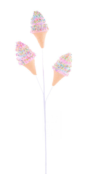 GLITTER ICE CREAM CONE SPRAY MULTI - Burlap and Bling Decor