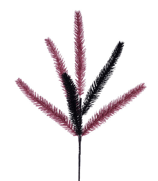 20"L GLITTER SPIKE PICK BLACK/PINK - Burlap and Bling Decor