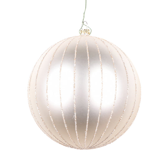 5" Oat Matte Glitter Ball Ornament