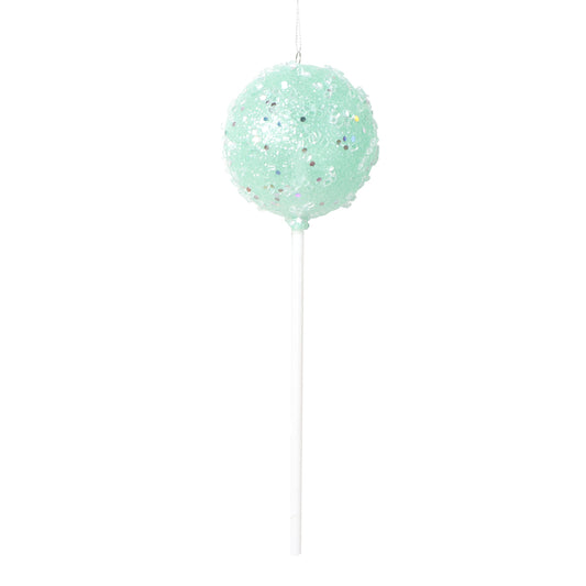 10" Green Round Lollipop Ornament - Burlap and Bling Decor