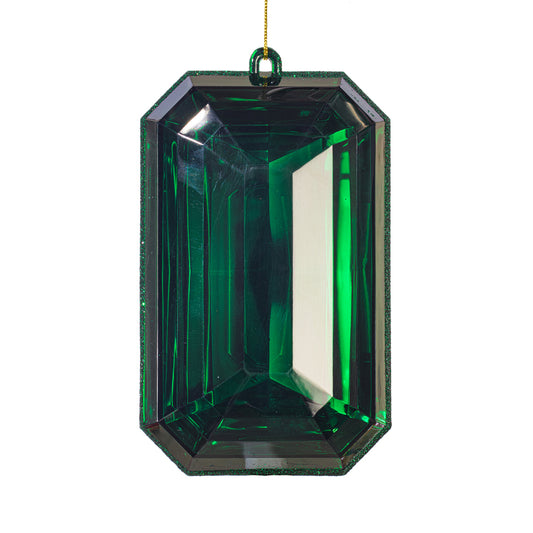 8" Dark Green Jewel Glitter Ornament