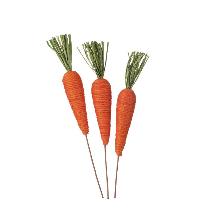 14" JUTE CARROT BAG/3 - Burlap and Bling Decor