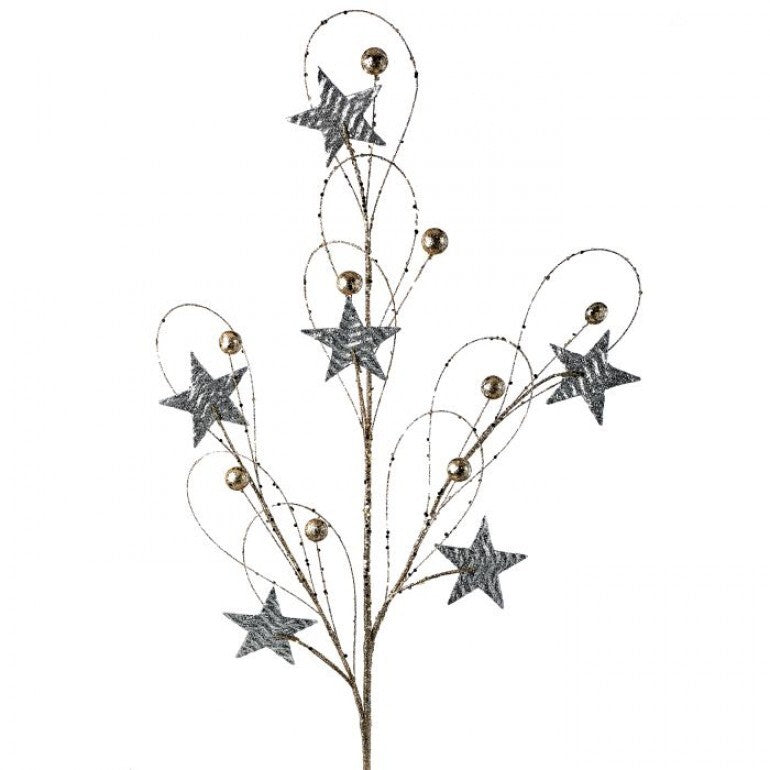34" GLITTER STAR/BALL LOOP SPRAY GDSL