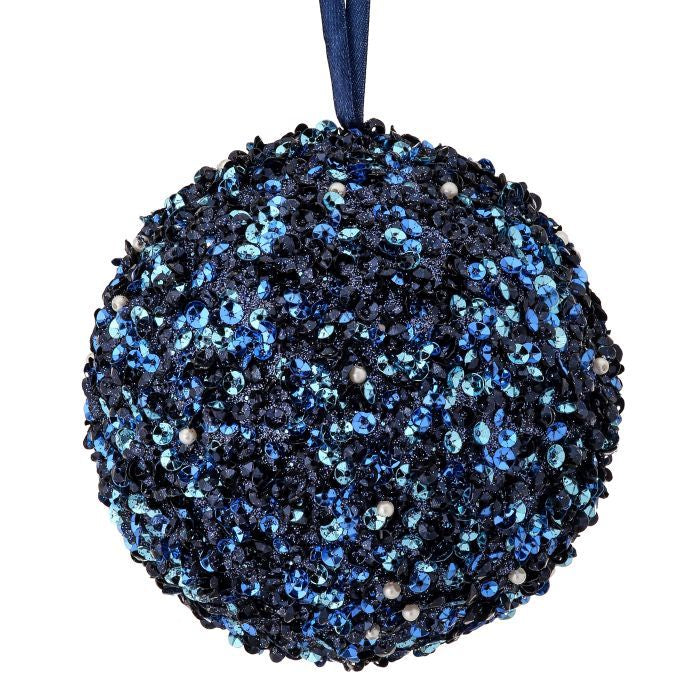 5" SEQUIN/BEAD/GLITTER BALL ORNAMENT MIDB