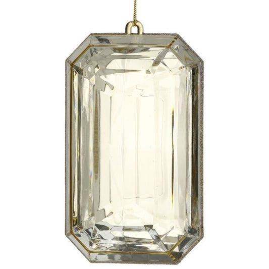 9" ACRYLIC EMERALD CUT PRECIOUS GEM ORNAMENT CHCB