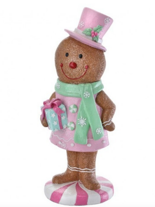 36"MGO PPRMT CANDY GINGERBREAD SNOWMAN - Burlap and Bling Decor