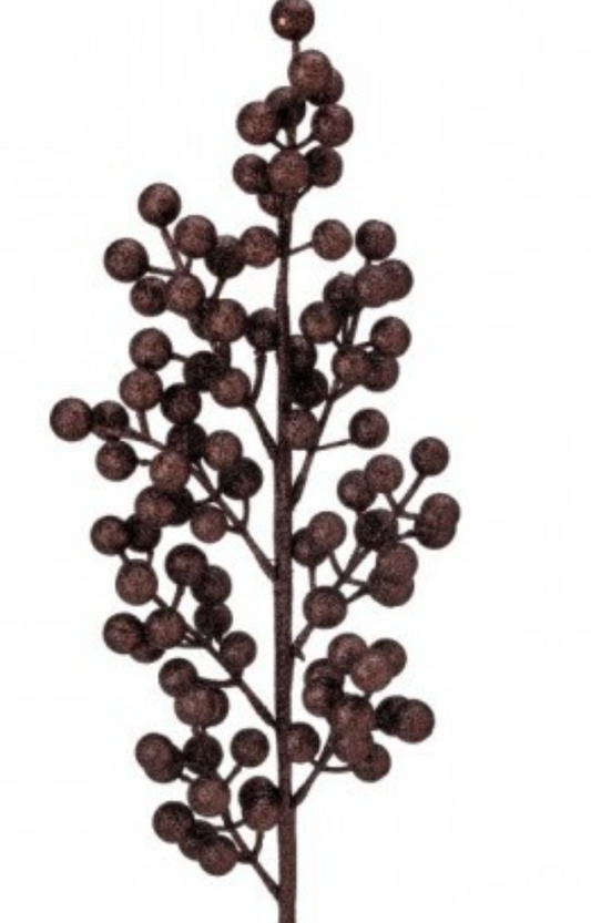 24"GLITTERED CLUSTER BERRY SPIKE CHOCOLATE