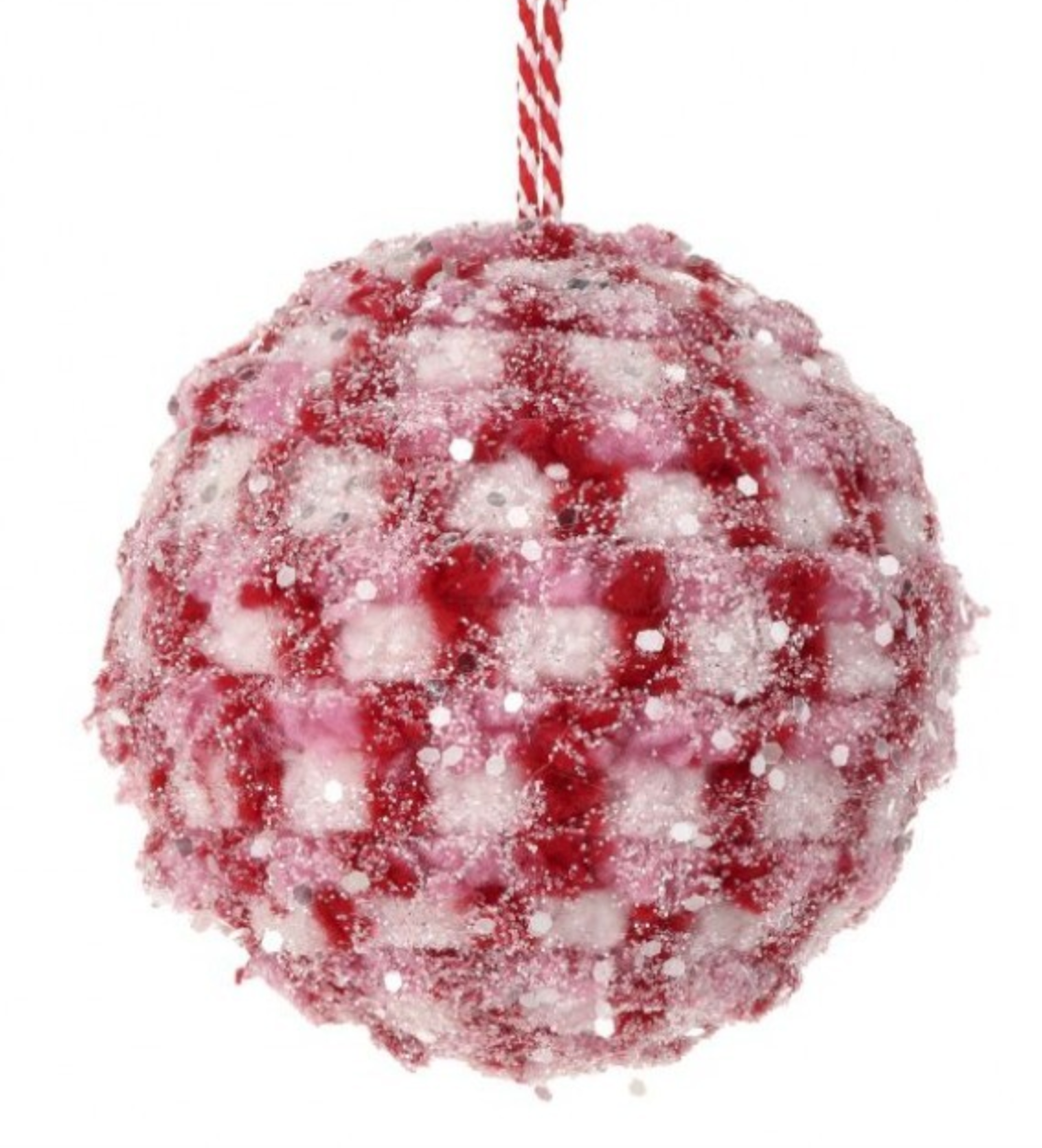 4" SO SWEET SNOW GLITTER BALL ORNAMENT - Burlap and Bling Decor