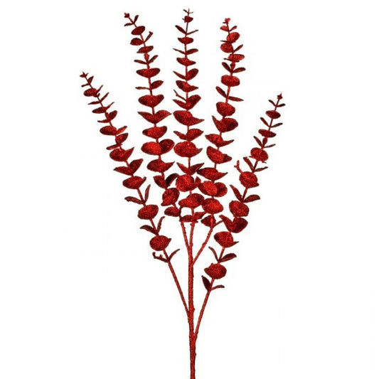 33" GLITTER EUCLYPTUS STEM RED